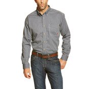 Ariat FR Basic Button Down Work Shirt in Blue Multi Blue